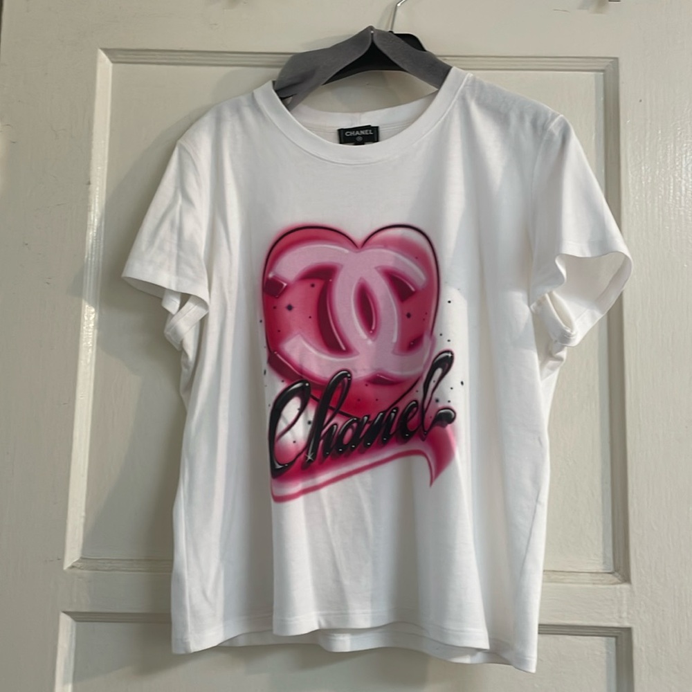 SOLD Chanel Coco Neige Limited Edition Heart Graffiti Tee